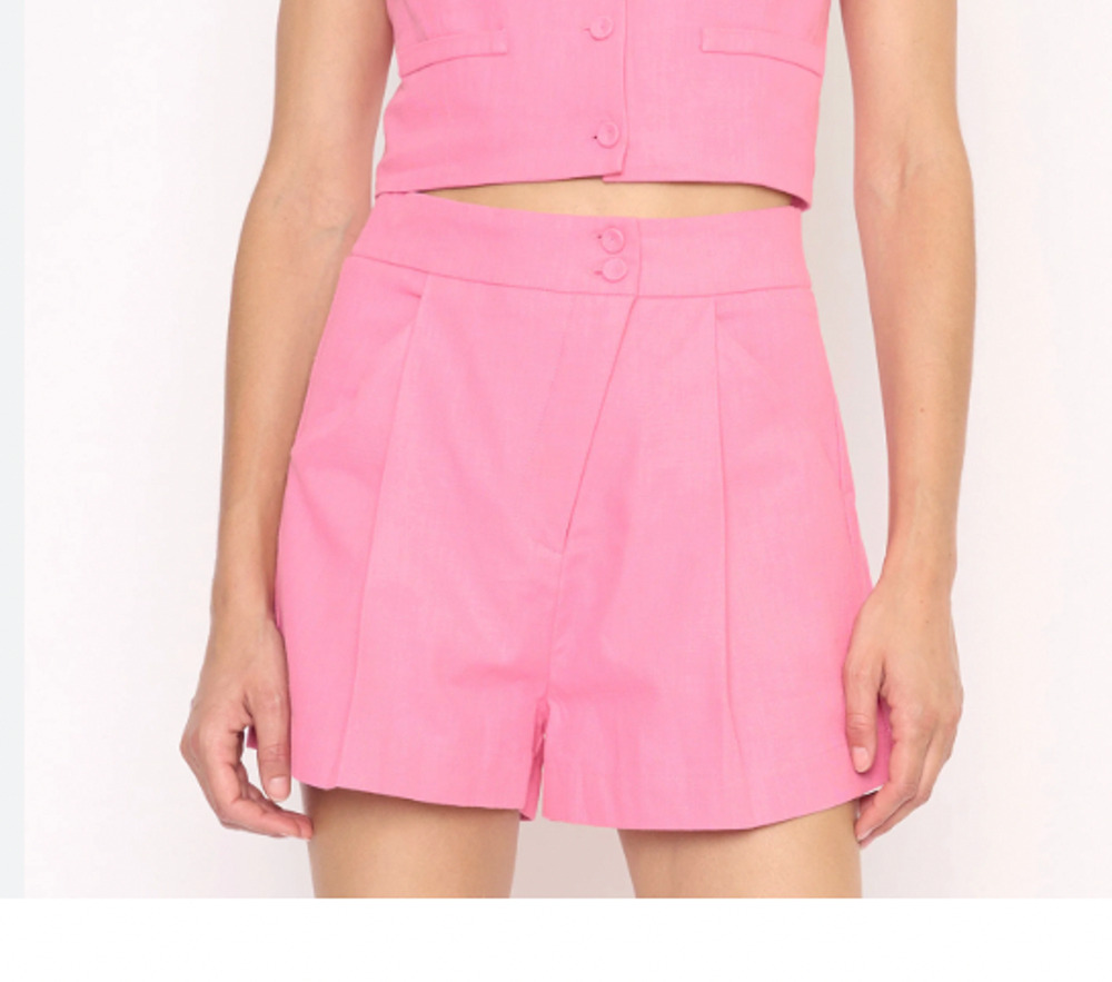 Anthropology 4SI3NNA Shorts Danielle Size Large Pink Wide Leg High Rise Cotton